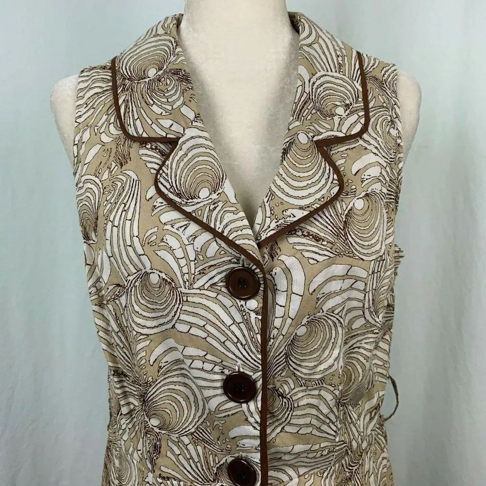 Mlle Gabrielle Collared Shirt Dress L Brown Tan